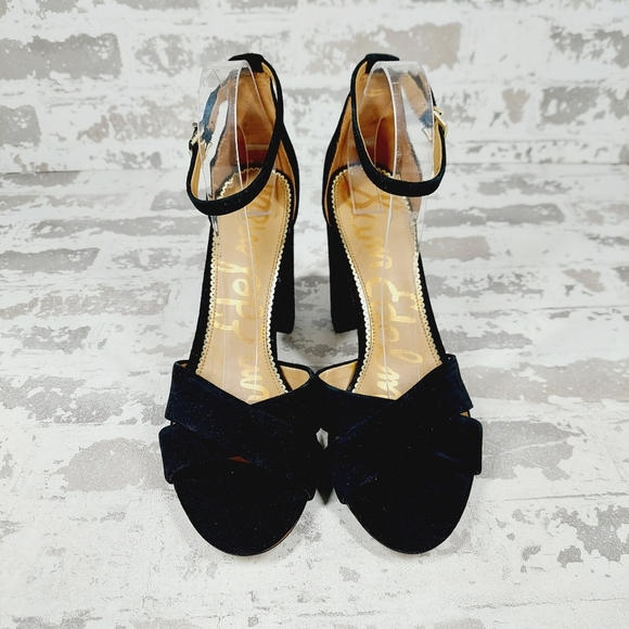 NEW Sam Edelman Yancy Black Heeled Ankle Strap Sandals H263 - Picture 3 of 13